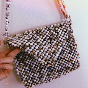Pearl beaded shoulder bag